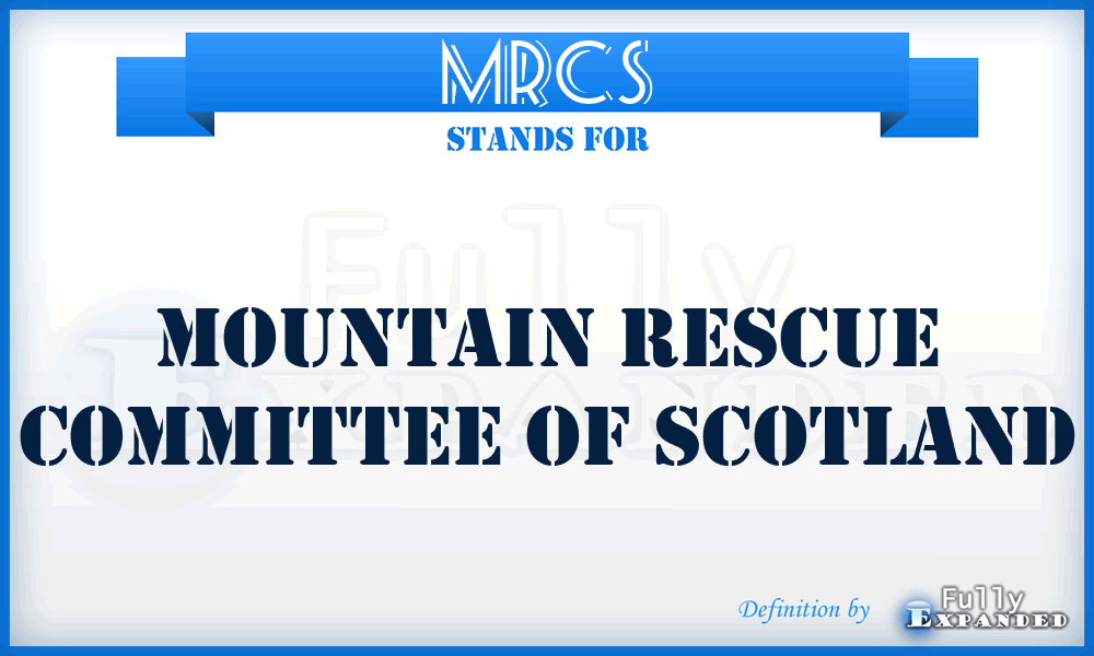 MRCS - Mountain Rescue Committee of Scotland