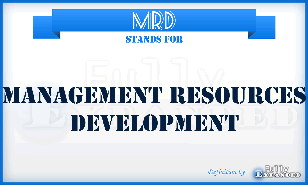 MRD - Management Resources Development
