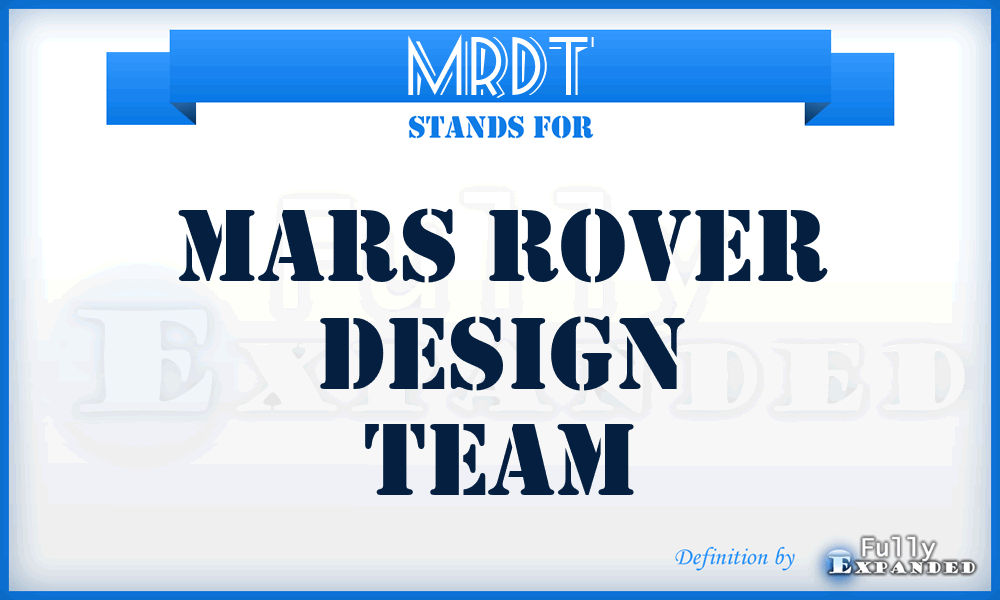 MRDT - Mars Rover Design Team