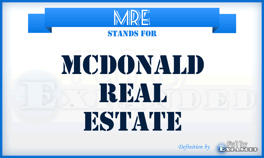 MRE - Mcdonald Real Estate