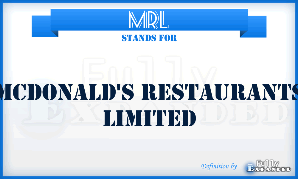 MRL - Mcdonald's Restaurants Limited