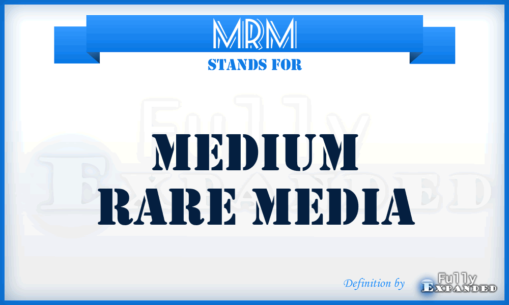 MRM - Medium Rare Media