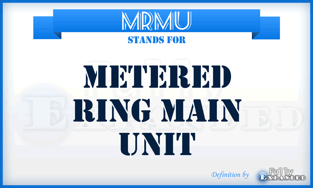 MRMU - metered ring main unit