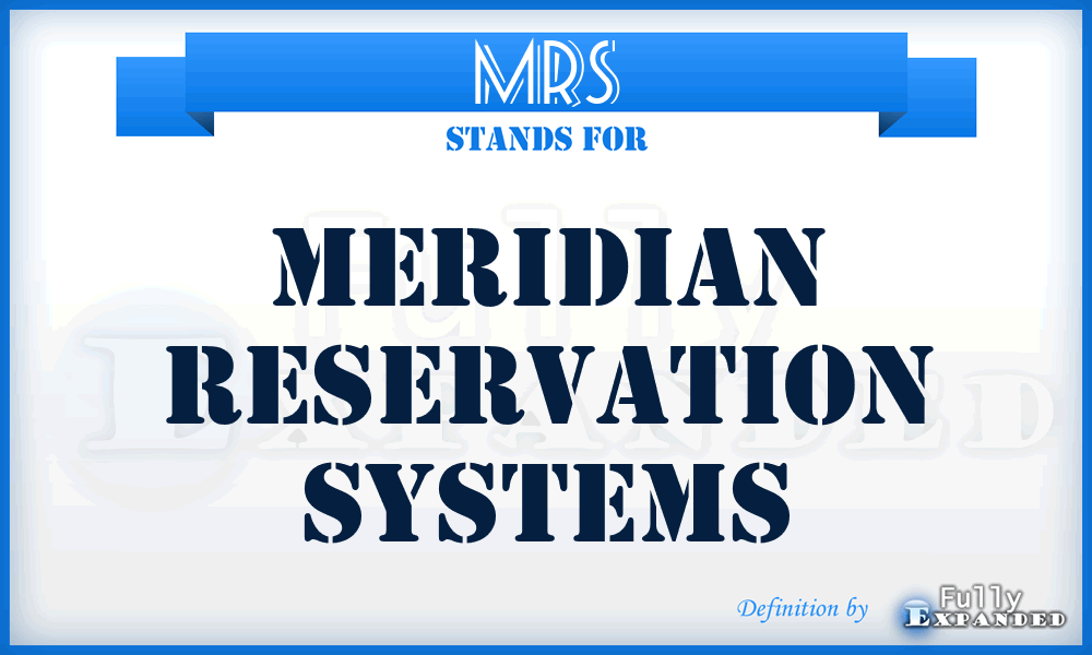 MRS - Meridian Reservation Systems