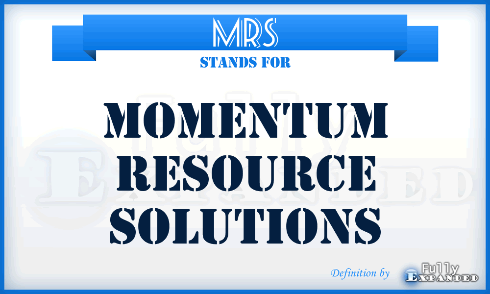 MRS - Momentum Resource Solutions