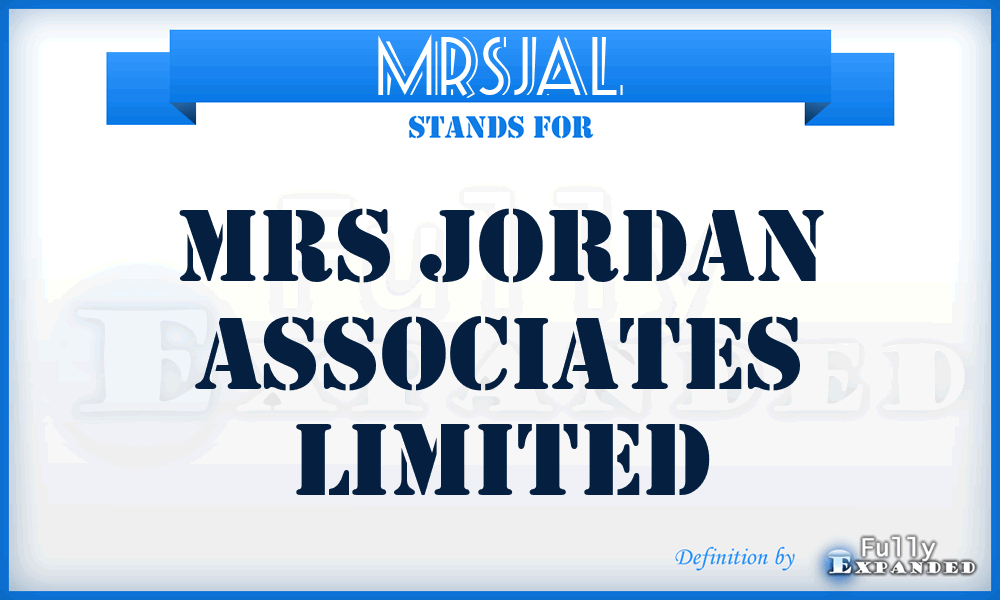 MRSJAL - MRS Jordan Associates Limited