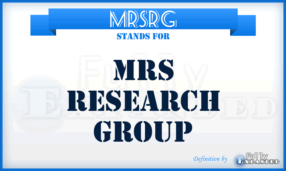 MRSRG - MRS Research Group