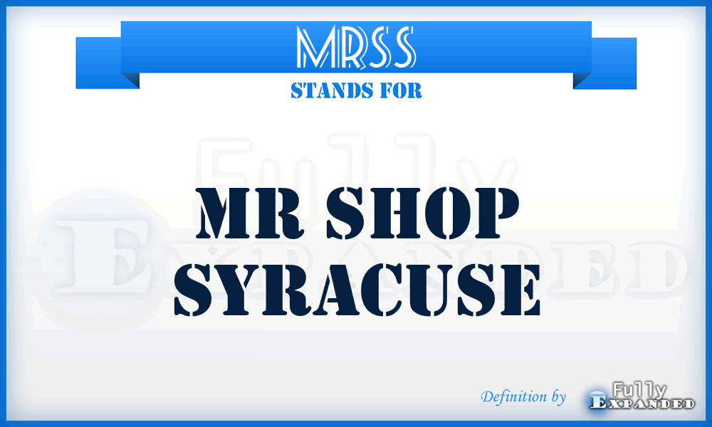 MRSS - MR Shop Syracuse