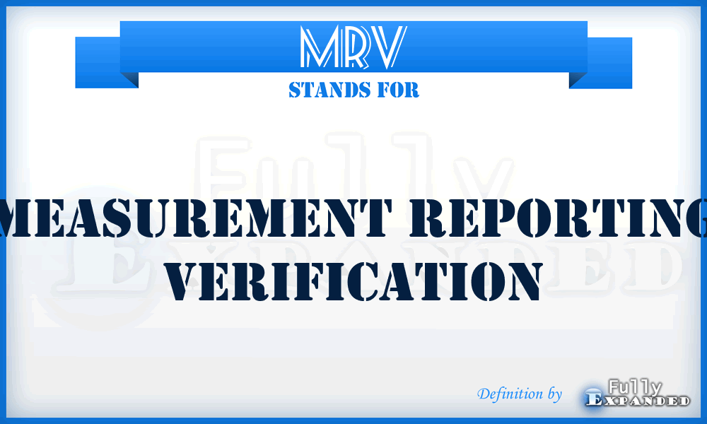 MRV - measurement reporting verification