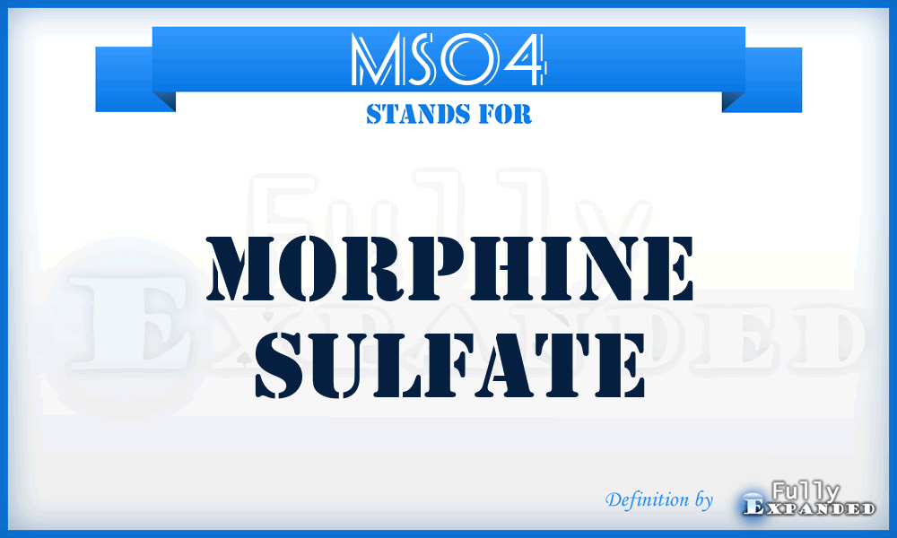 MS04 - Morphine Sulfate