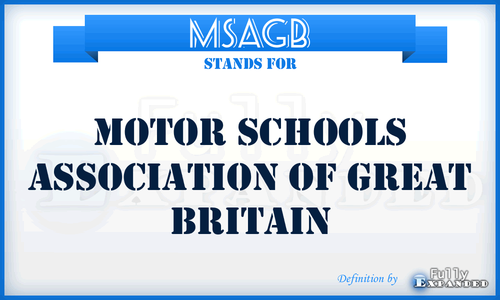 MSAGB - Motor Schools Association of Great Britain