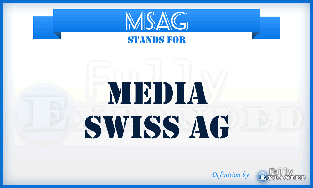 MSAG - Media Swiss AG