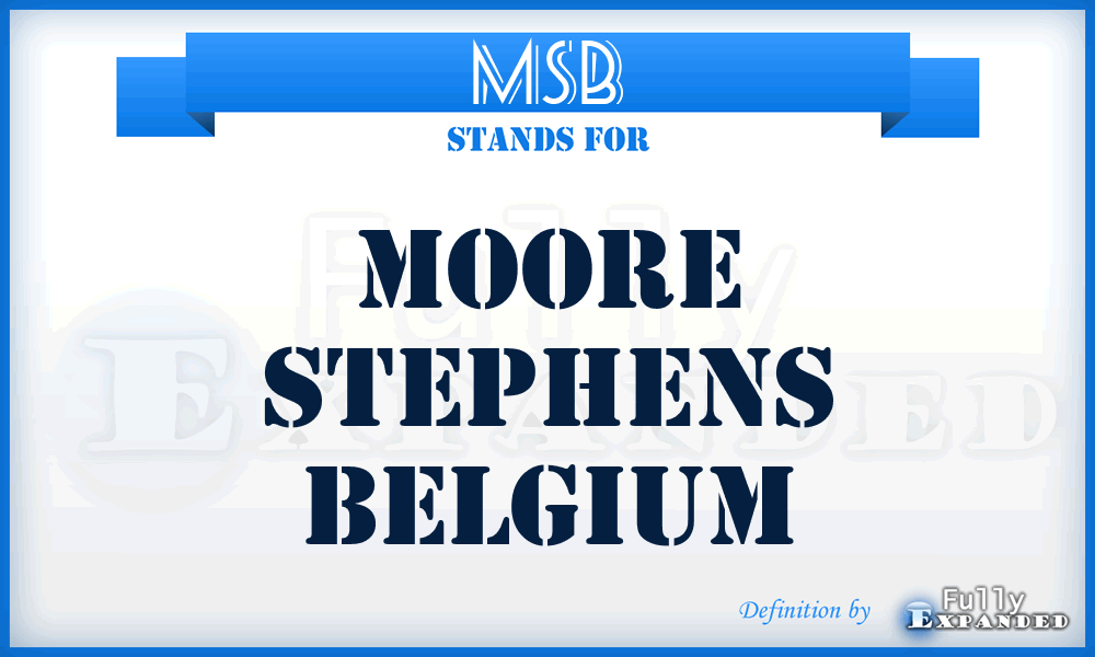 MSB - Moore Stephens Belgium