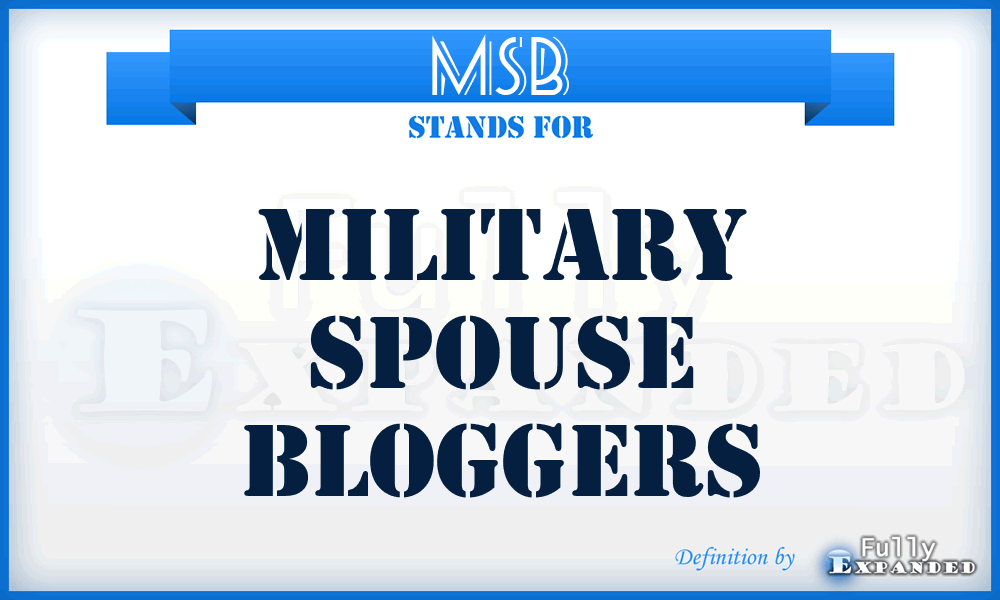 MSB - military spouse bloggers