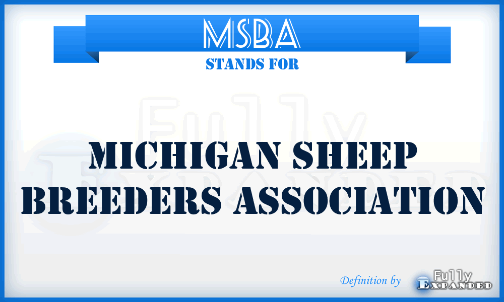 MSBA - Michigan Sheep Breeders Association