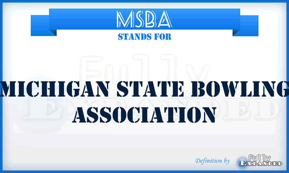 MSBA - Michigan State Bowling Association