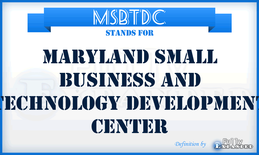 MSBTDC - Maryland Small Business and Technology Development Center