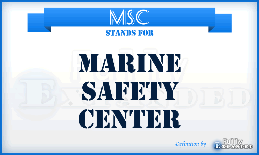 MSC - Marine Safety Center