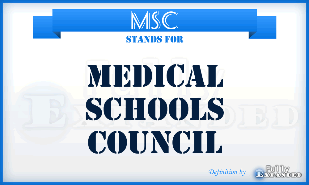 MSC - Medical Schools Council