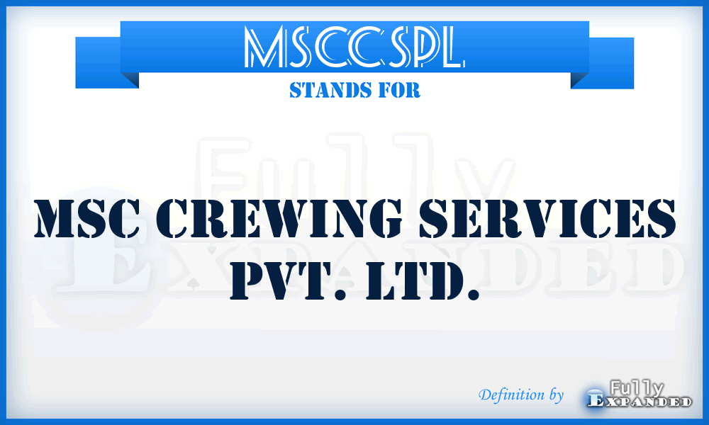 MSCCSPL - MSC Crewing Services Pvt. Ltd.