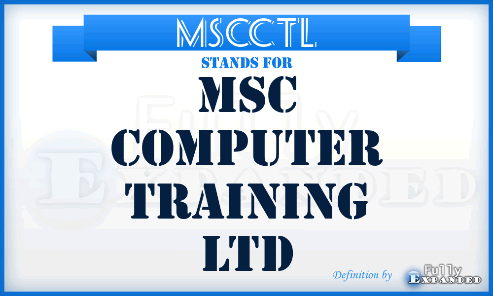 MSCCTL - MSC Computer Training Ltd