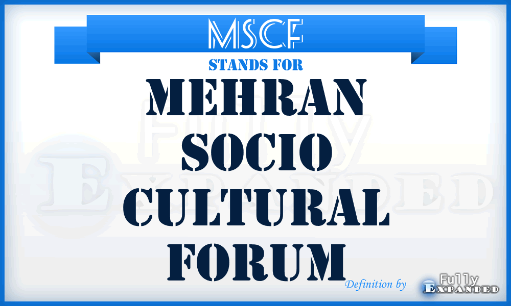 MSCF - Mehran Socio Cultural Forum