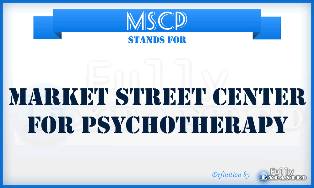 MSCP - Market Street Center for Psychotherapy