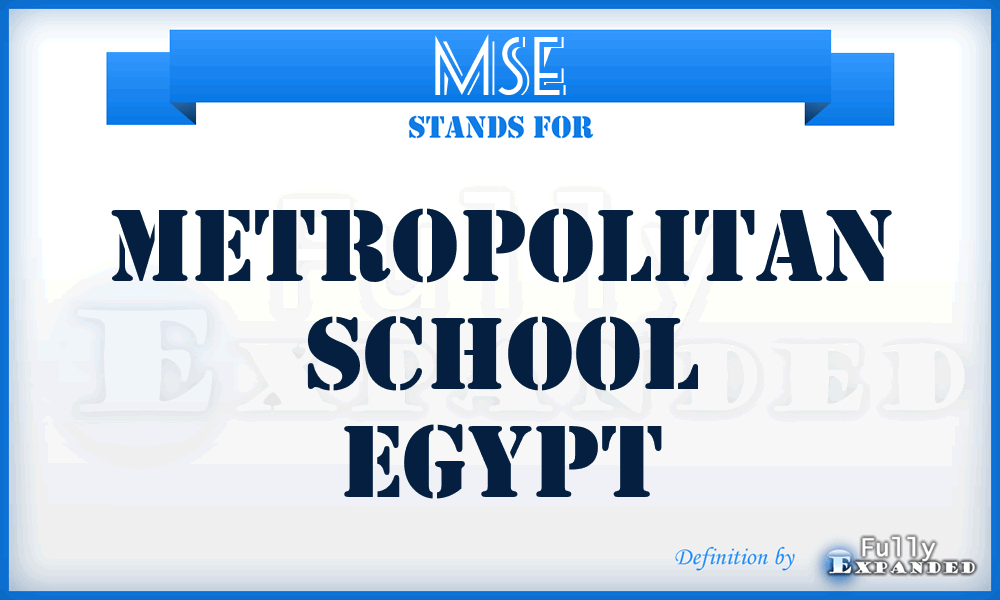 MSE - Metropolitan School Egypt