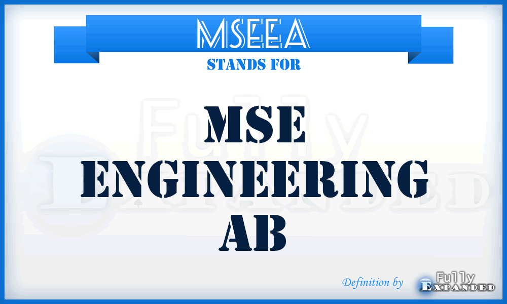 MSEEA - MSE Engineering Ab