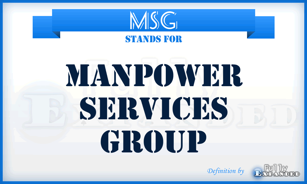 MSG - Manpower Services Group