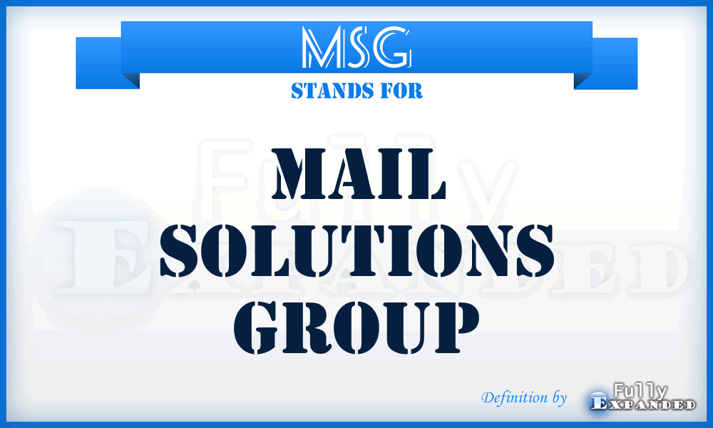 MSG - Mail Solutions Group