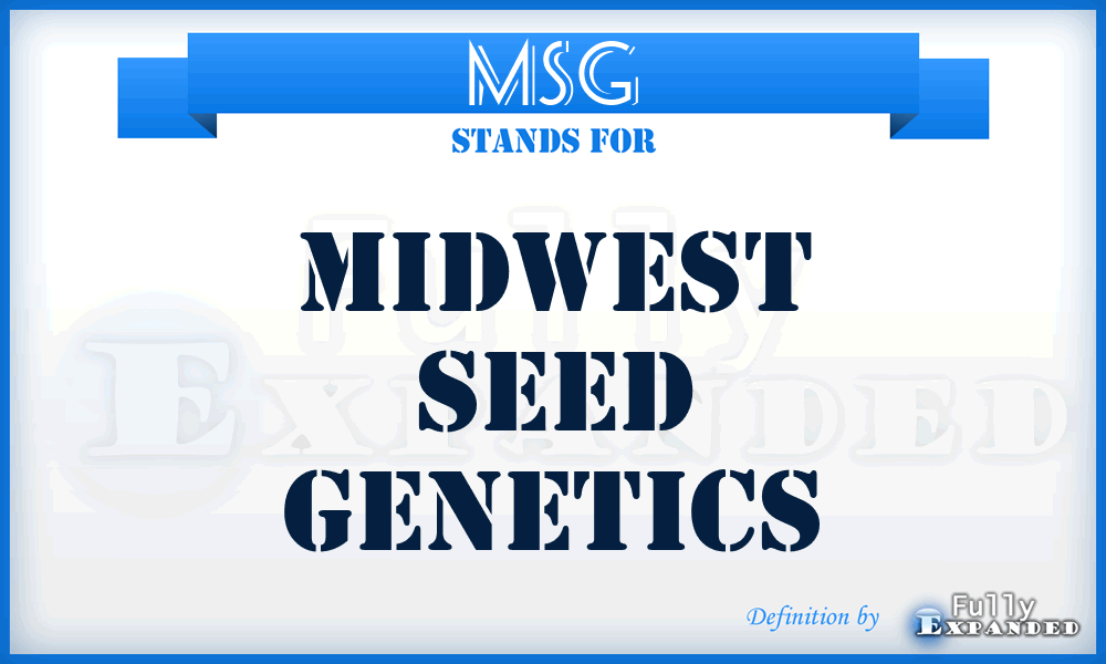 MSG - Midwest Seed Genetics