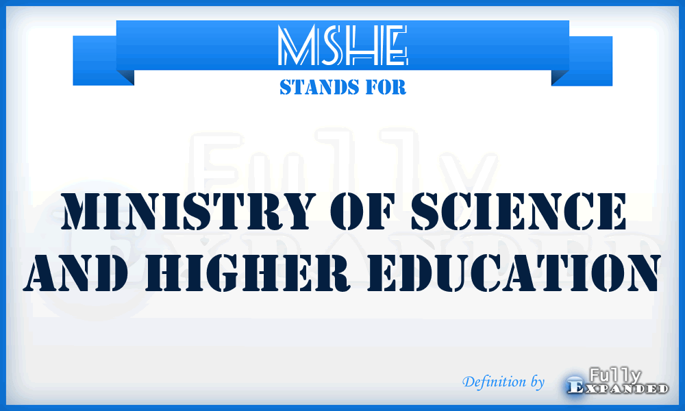 MSHE - Ministry of Science and Higher Education