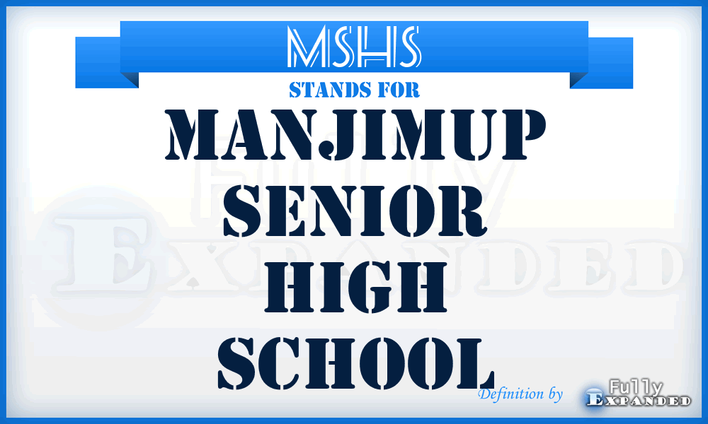 MSHS - Manjimup Senior High School