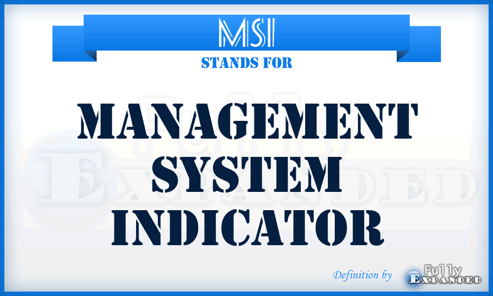 MSI - management system indicator