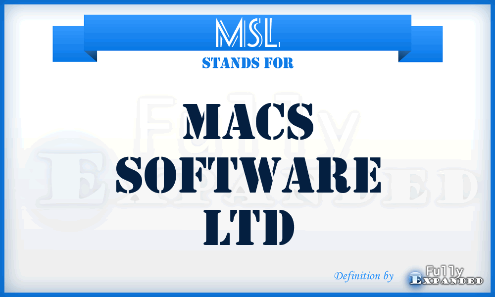 MSL - Macs Software Ltd