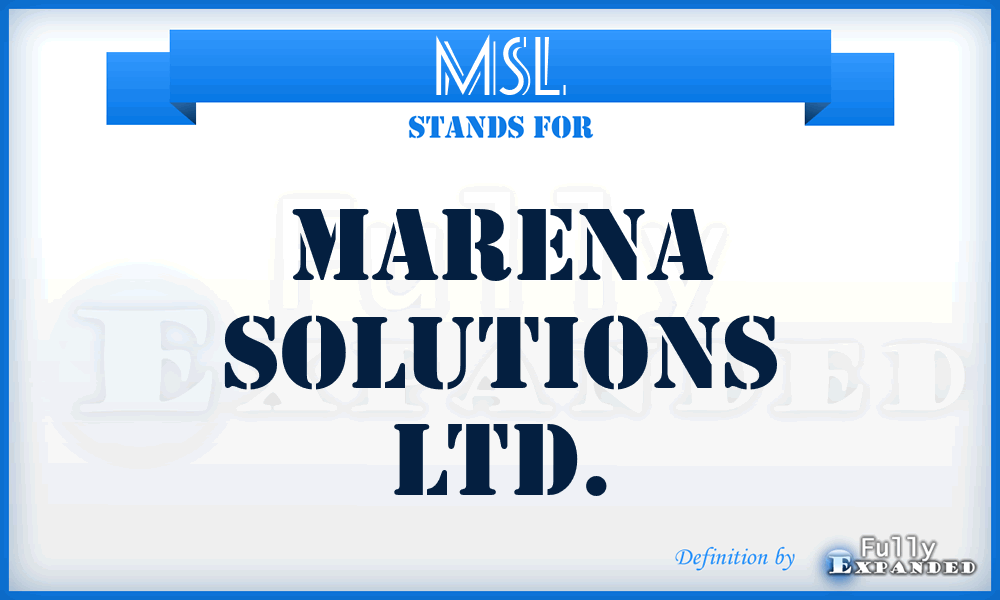 MSL - Marena Solutions Ltd.
