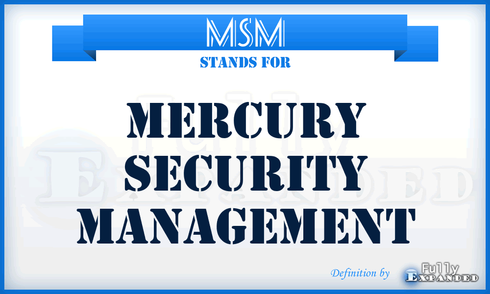 MSM - Mercury Security Management