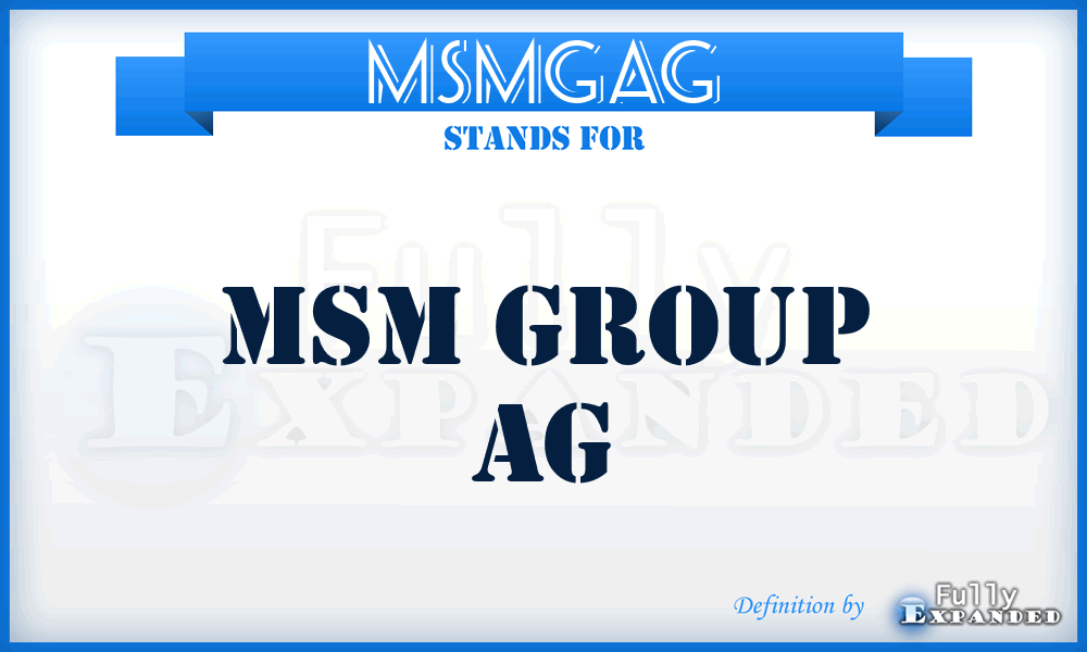 MSMGAG - MSM Group AG