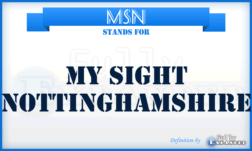 MSN - My Sight Nottinghamshire