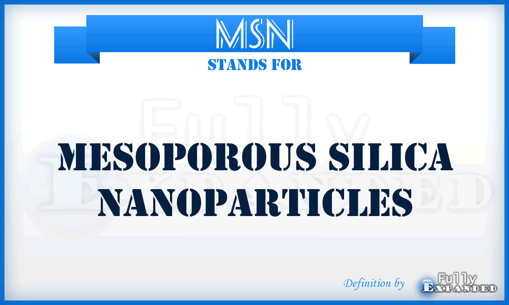 MSN - mesoporous silica nanoparticles