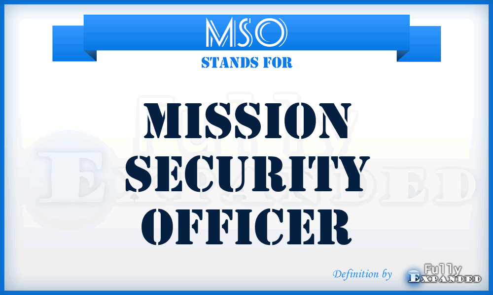 MSO - Mission Security Officer