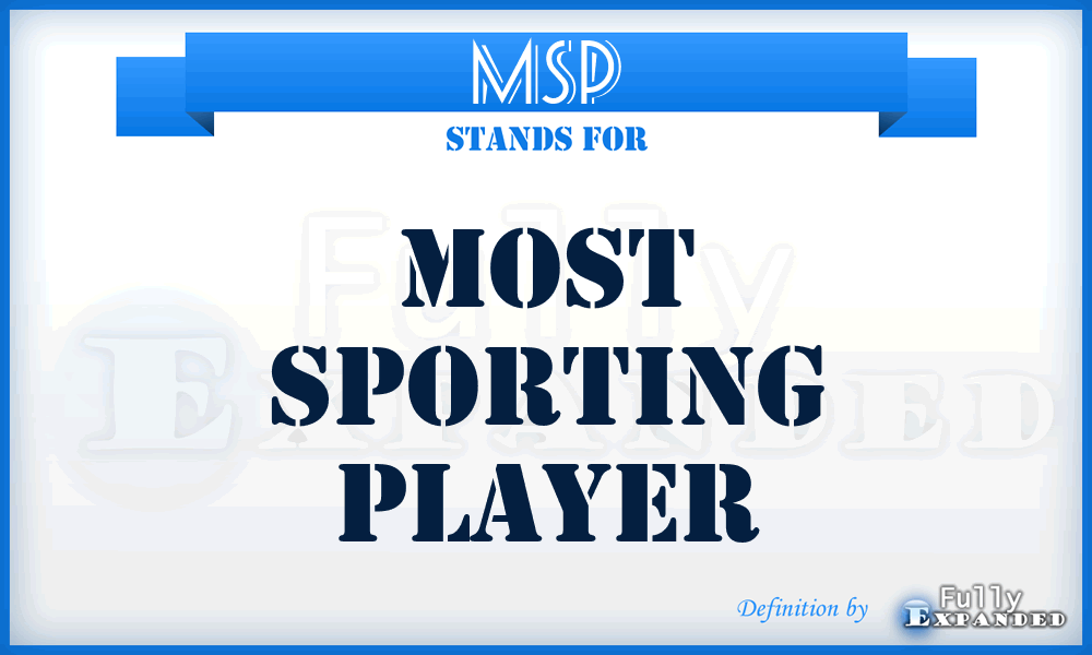 MSP - Most Sporting Player