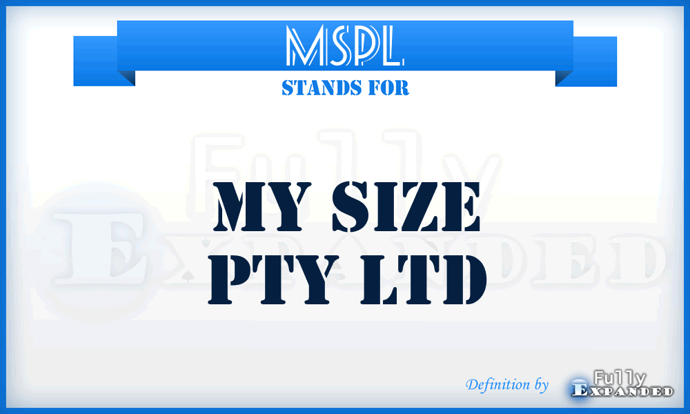 MSPL - My Size Pty Ltd