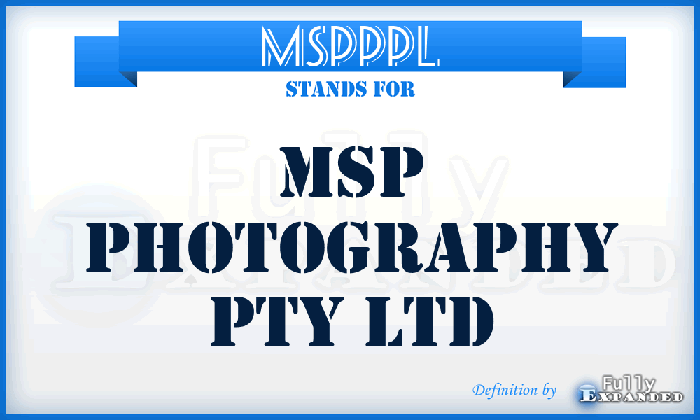 MSPPPL - MSP Photography Pty Ltd