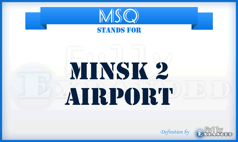 MSQ - Minsk 2 airport