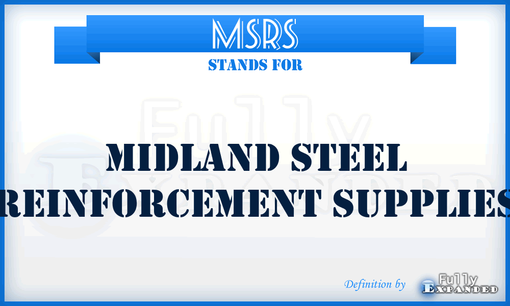 MSRS - Midland Steel Reinforcement Supplies