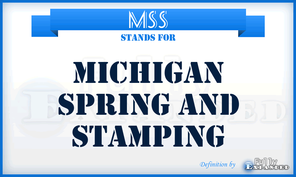 MSS - Michigan Spring and Stamping