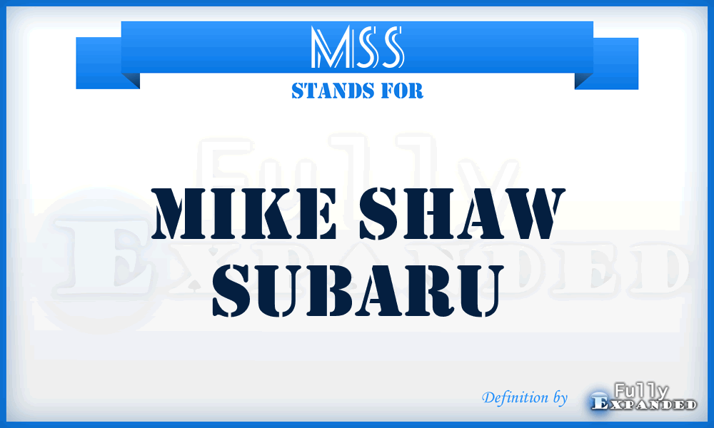 MSS - Mike Shaw Subaru