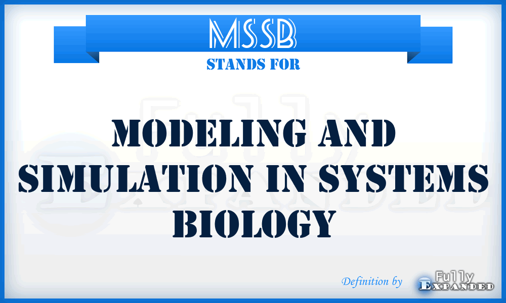 MSSB - Modeling and Simulation in Systems Biology